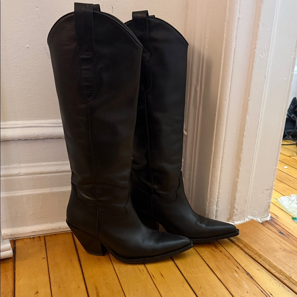TORAL Tall Black Western Boots